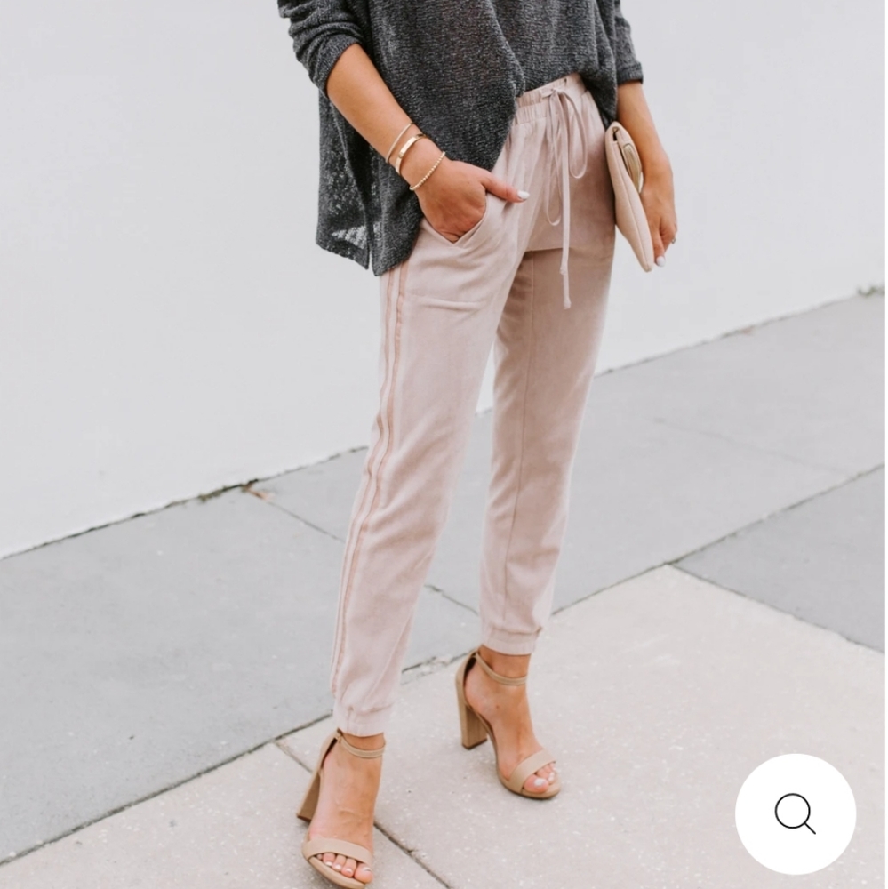 Vici Collection Pink Faux Suede Joggers